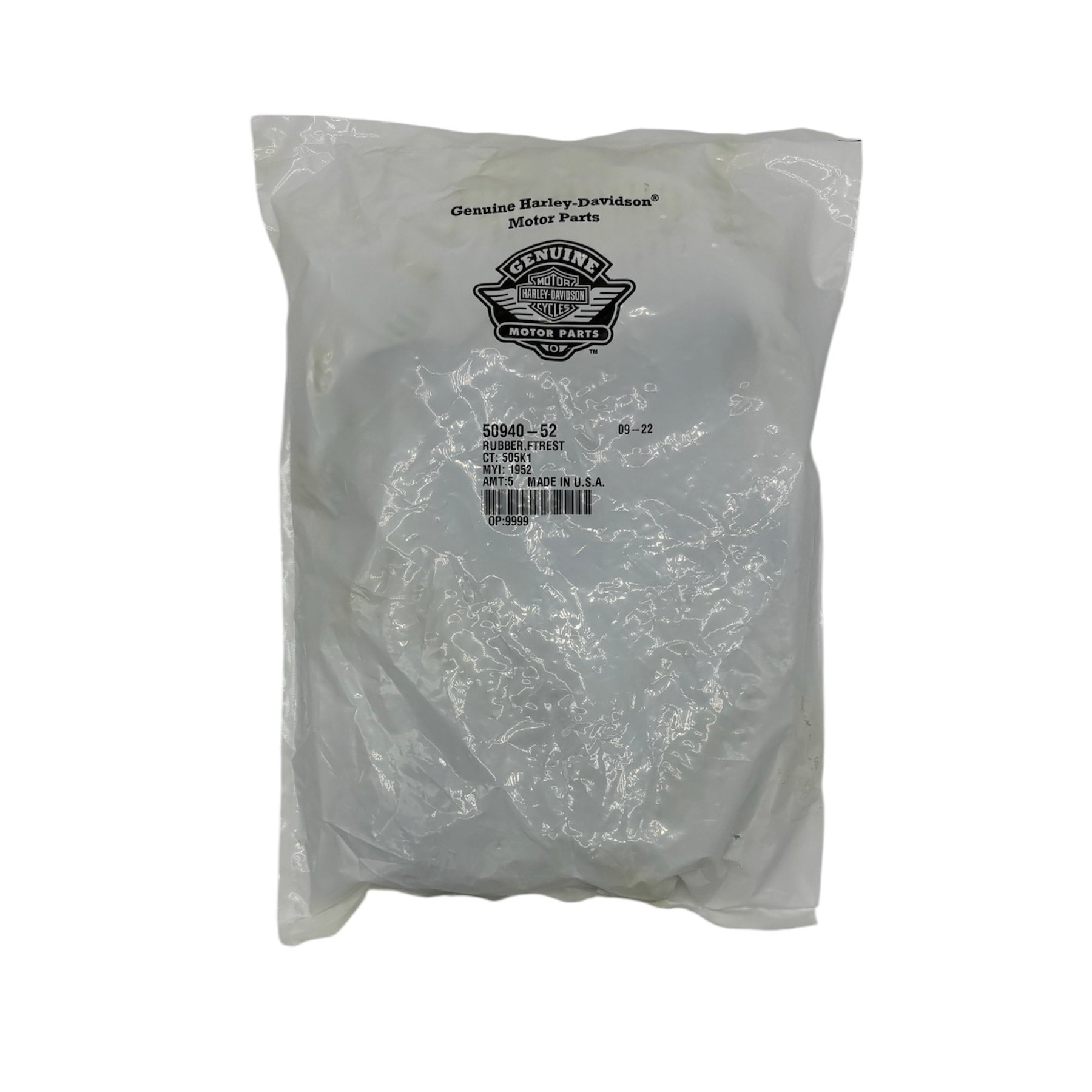 50940-52 - 5PK RUBBER FTREST / ハーレー純正 ラバーフットレスト5個